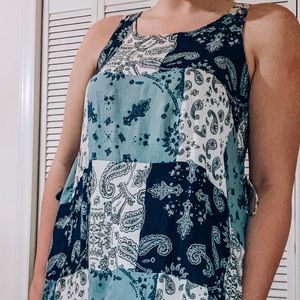 Paisley blue and white dress